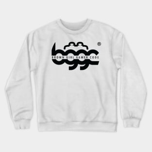 Brown Girl Gamer Code Horizontal Logo - Black Crewneck Sweatshirt